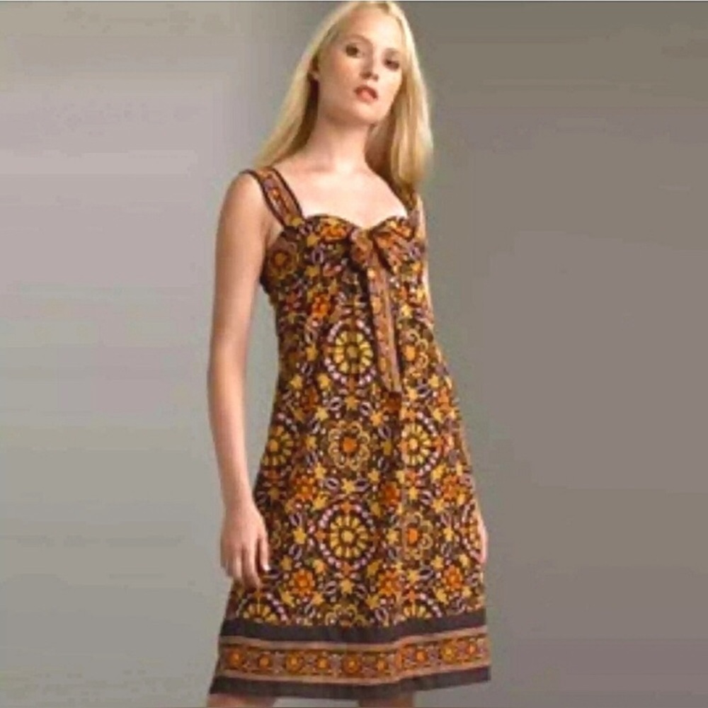 Trina Turk Vintage 60’s Vibe Woodstock Cotton Floral Patterned Dress